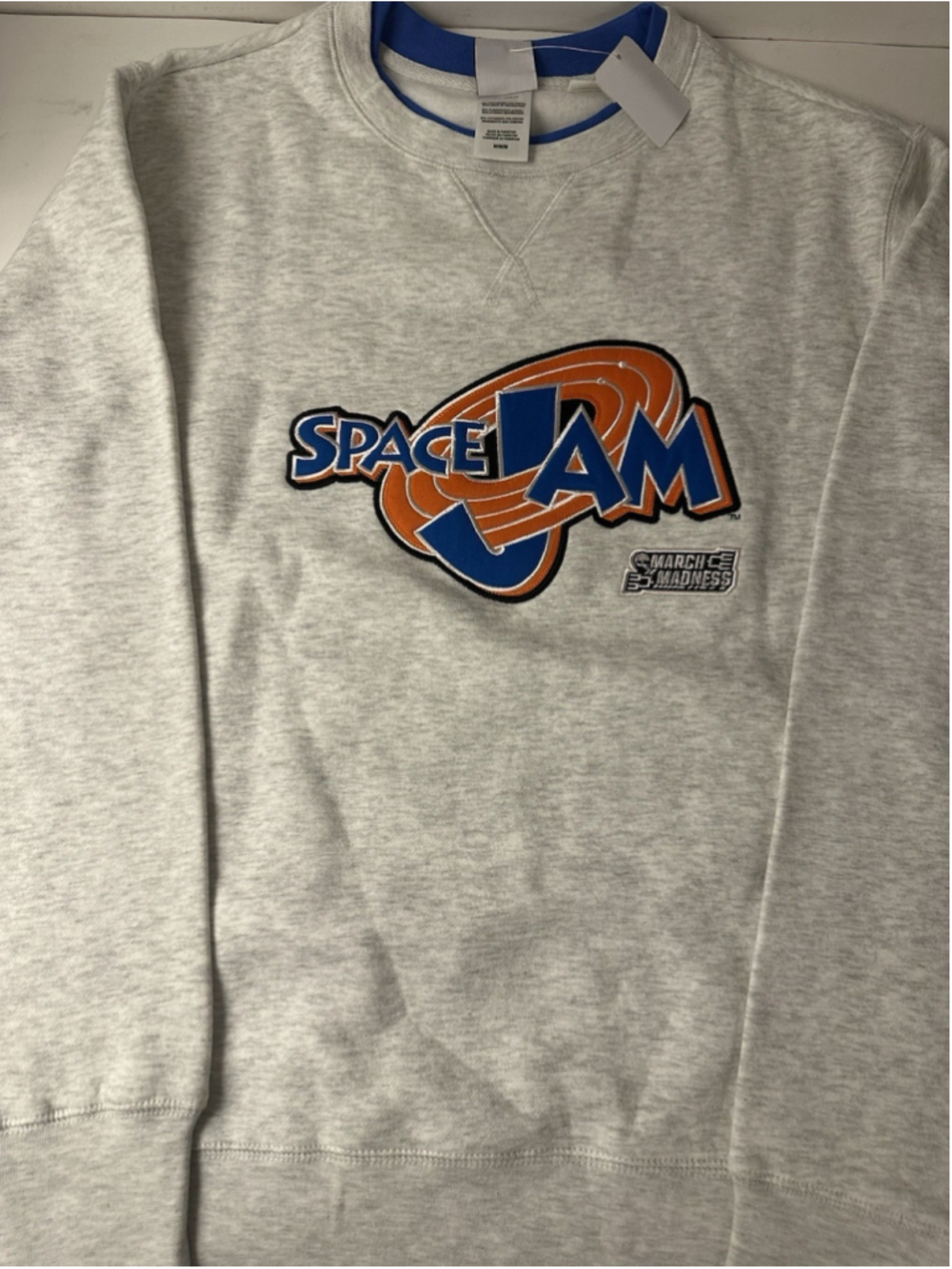 NWT Champion Space Jam Sweatshirt Mens M Heather Gray Crewneck Fleece NCAA